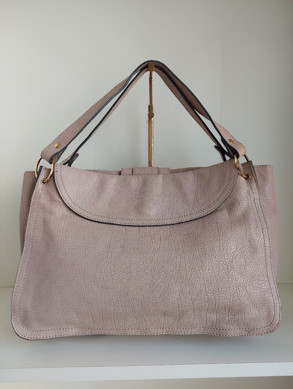 CHLOE Kathleen Nude Mauve Beige Satchel Bag - Picture 5 of 16